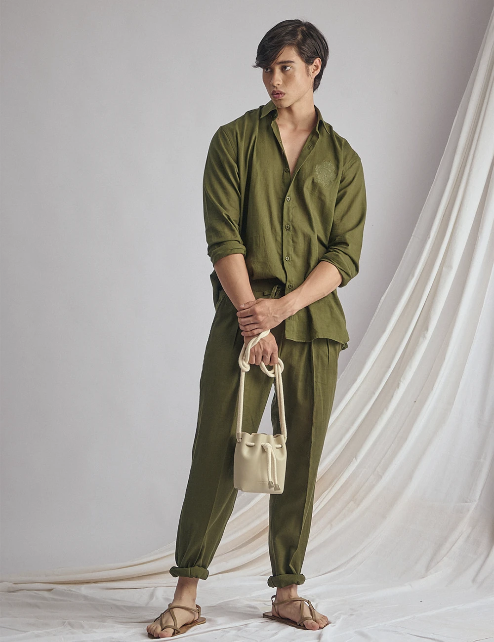 MOSS GREEN TROUSERS AND SHIRT